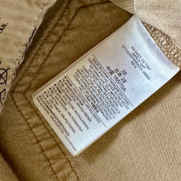 Gap 1969 Always Skinny Corduroy Palomino Brown Jeans Pants Size 28 - Picture 9 of 15